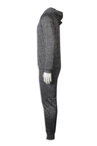 WTV171 Sports Suit Men's Coat Pants with Hat Thick Hat Rope Rubber Band Sports Pants Special Store side view